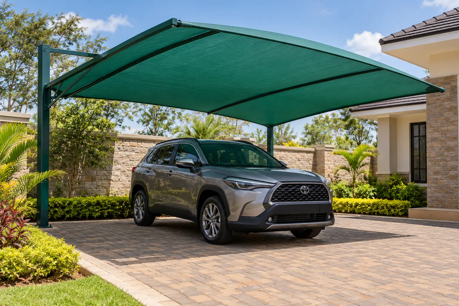 Illustration of car parking shades